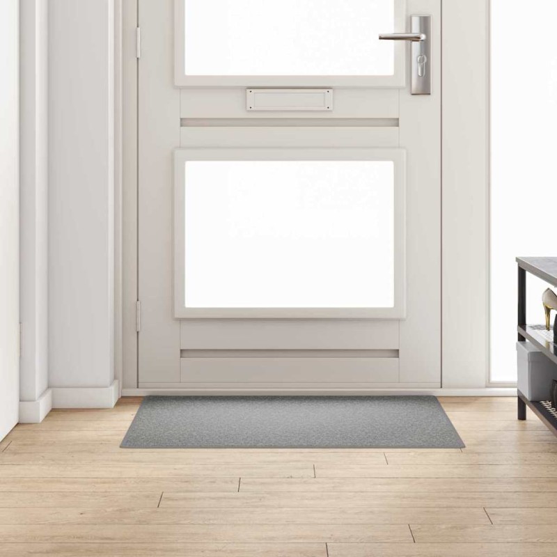 vidaXL Δερμάτινο Χαλί Ανοιχτό γκρι 100 x 100 cm 100% Πολυπροπυλένιο