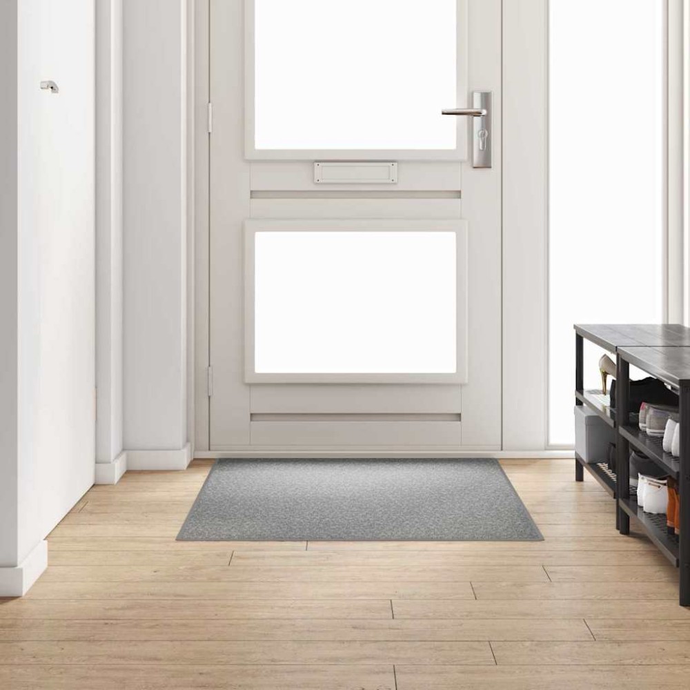 vidaXL Δερμάτινο Χαλί Ανοιχτό γκρι 100 x 150 cm 100% Πολυπροπυλένιο