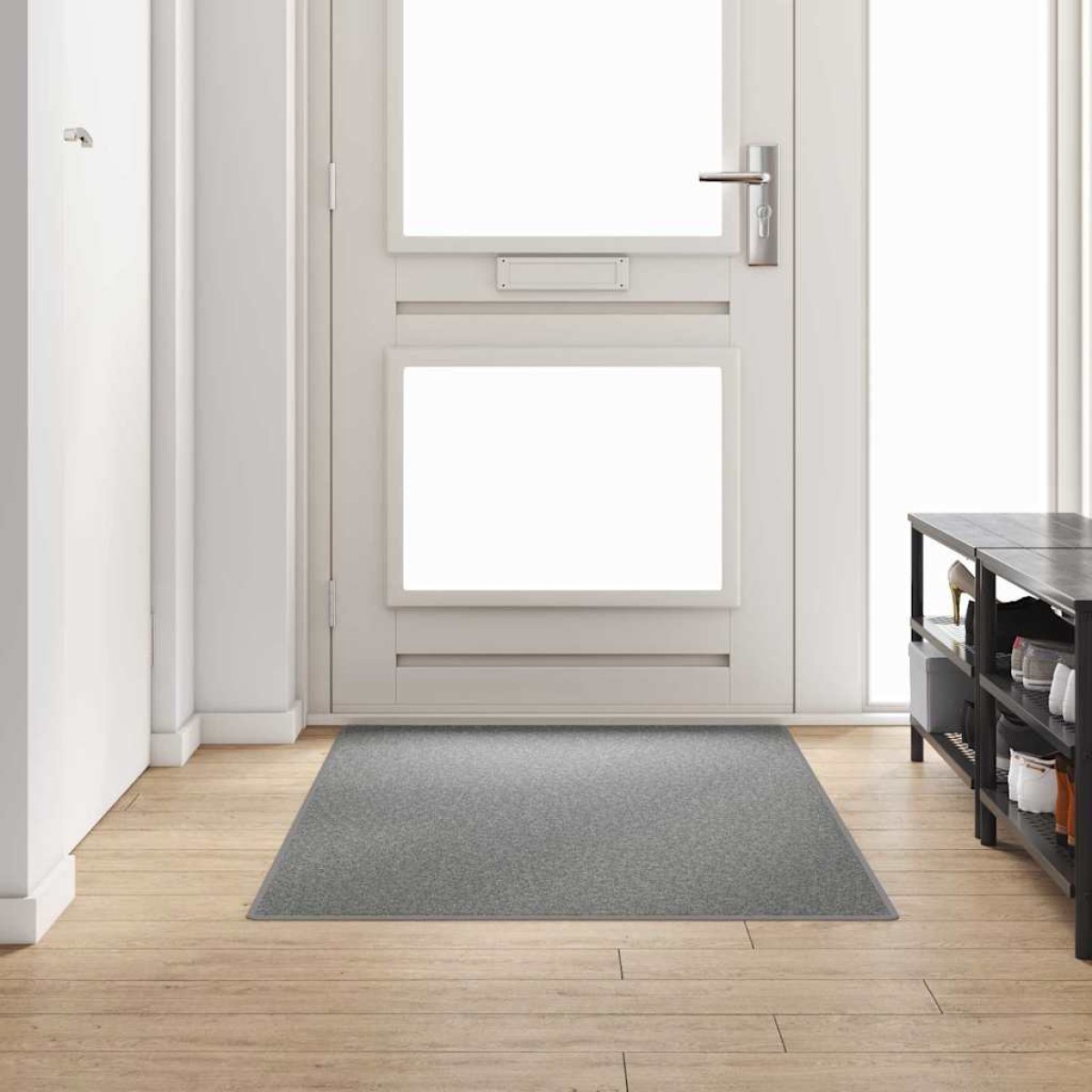 vidaXL Δερμάτινο Χαλί Ανοιχτό γκρι 100 x 200 cm 100% Πολυπροπυλένιο