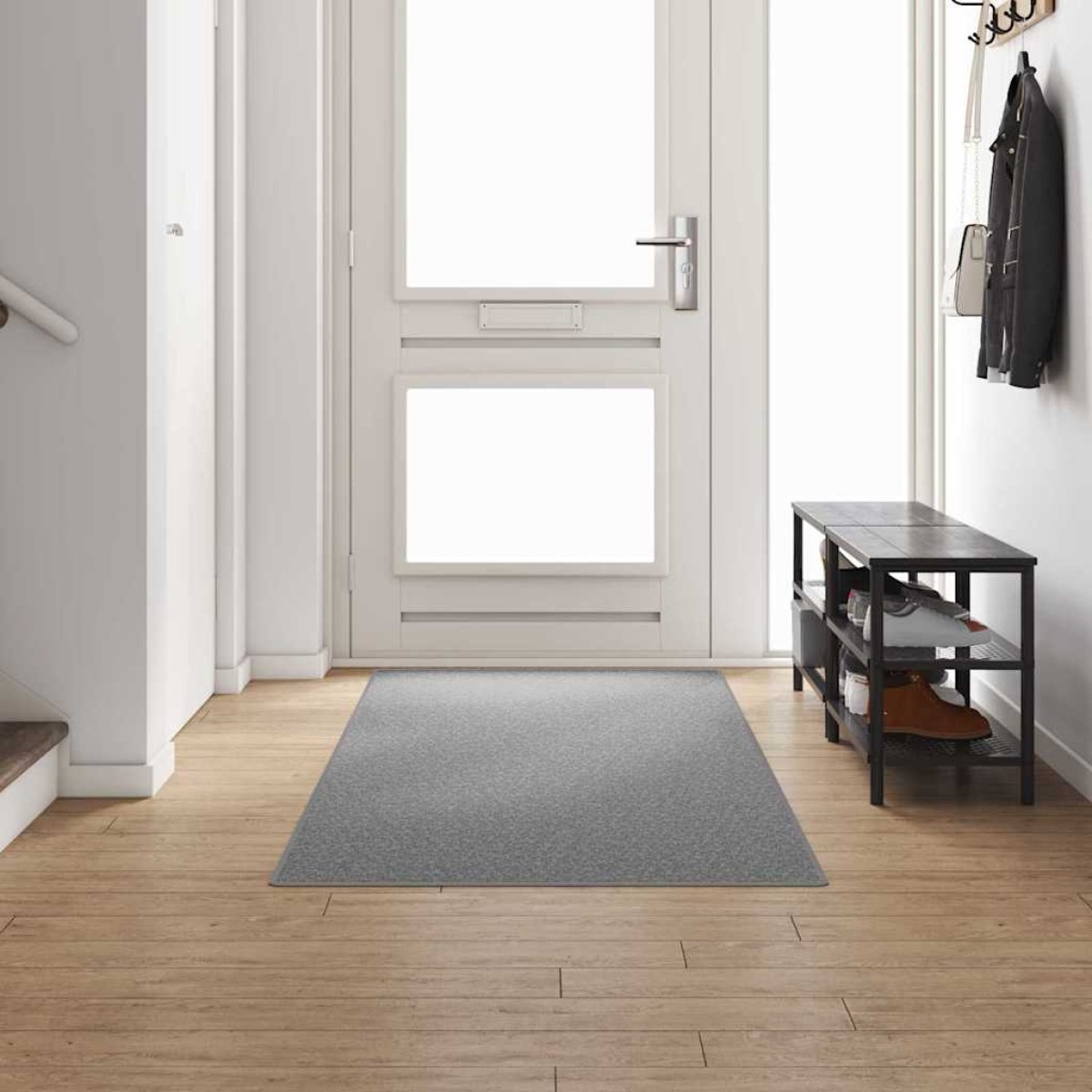 vidaXL Δερμάτινο Χαλί Ανοιχτό γκρι 100 x 300 cm 100% Πολυπροπυλένιο