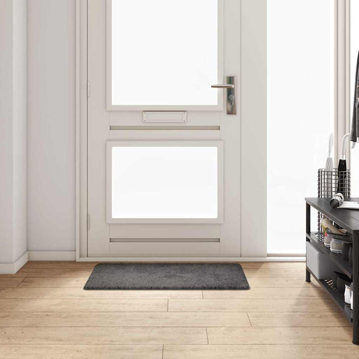 vidaXL Δερμάτινο Χαλί Γκρι 50 x 100 cm 100% Πολυπροπυλένιο Τούφτα
