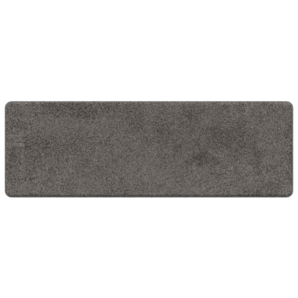 vidaXL Δερμάτινο Χαλί Γκρι 50 x 150 cm 100% Πολυπροπυλένιο Τούφτα