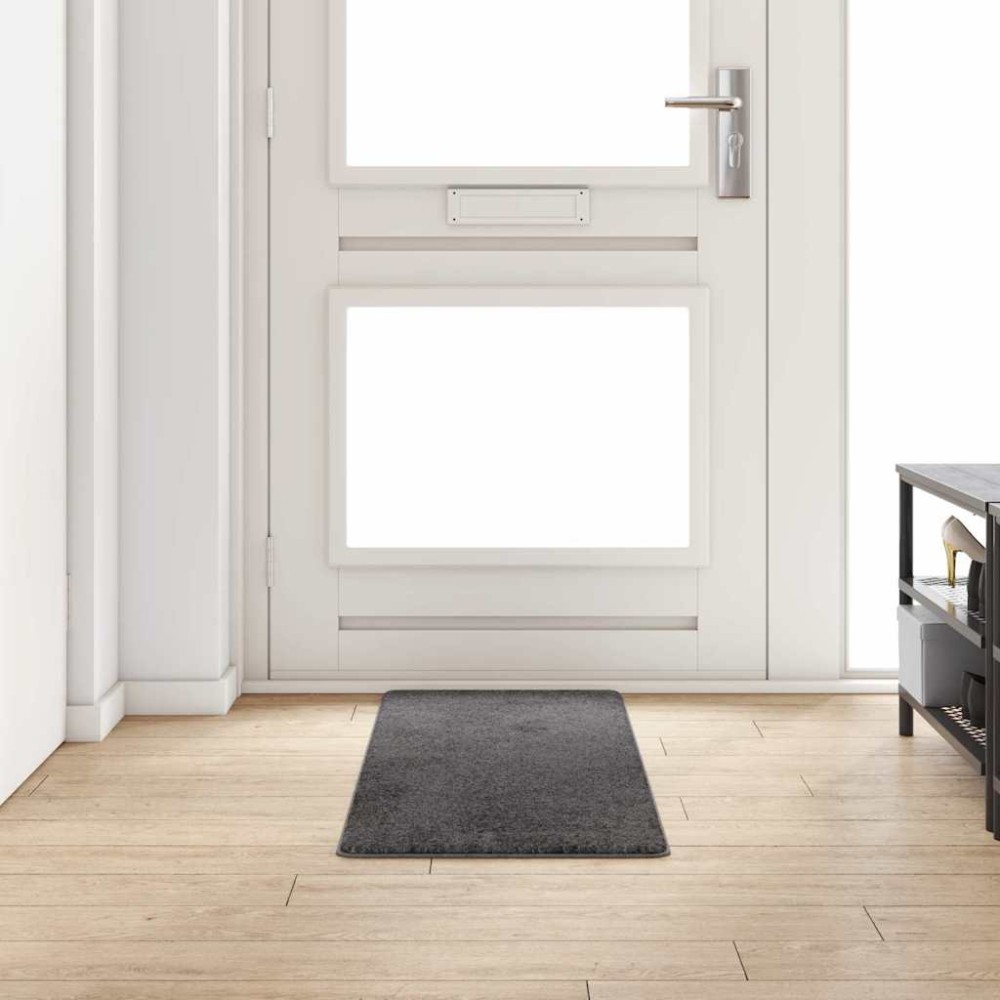 vidaXL Δερμάτινο Χαλί Γκρι 50 x 150 cm 100% Πολυπροπυλένιο Τούφτα