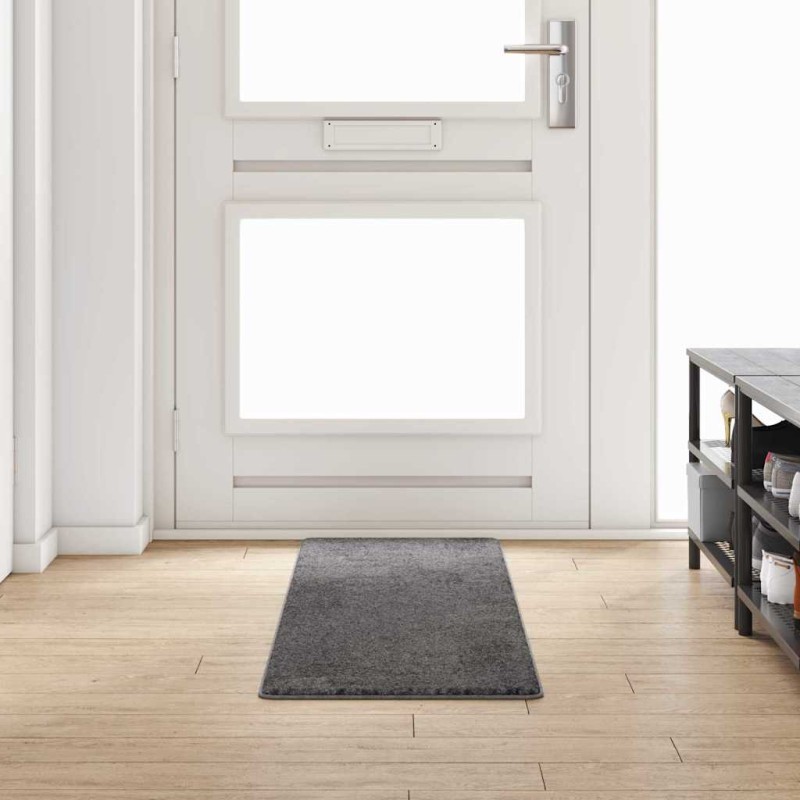 vidaXL Δερμάτινο Χαλί Γκρι 50 x 200 εκ. 100% Πολυπροπυλένιο Τούφτα