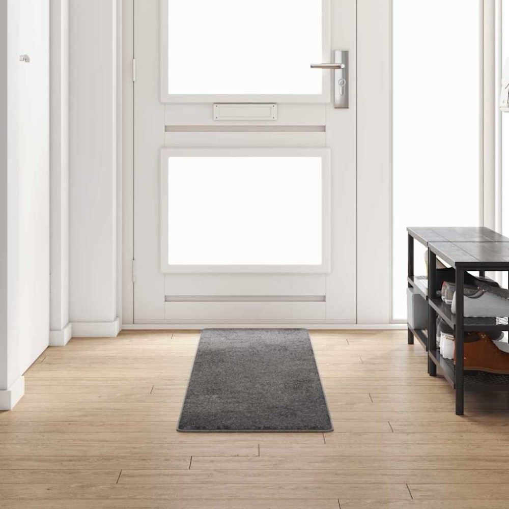 vidaXL Δερμάτινο Χαλί Γκρι 50 x 250 εκ. 100% Πολυπροπυλένιο Τούφτα