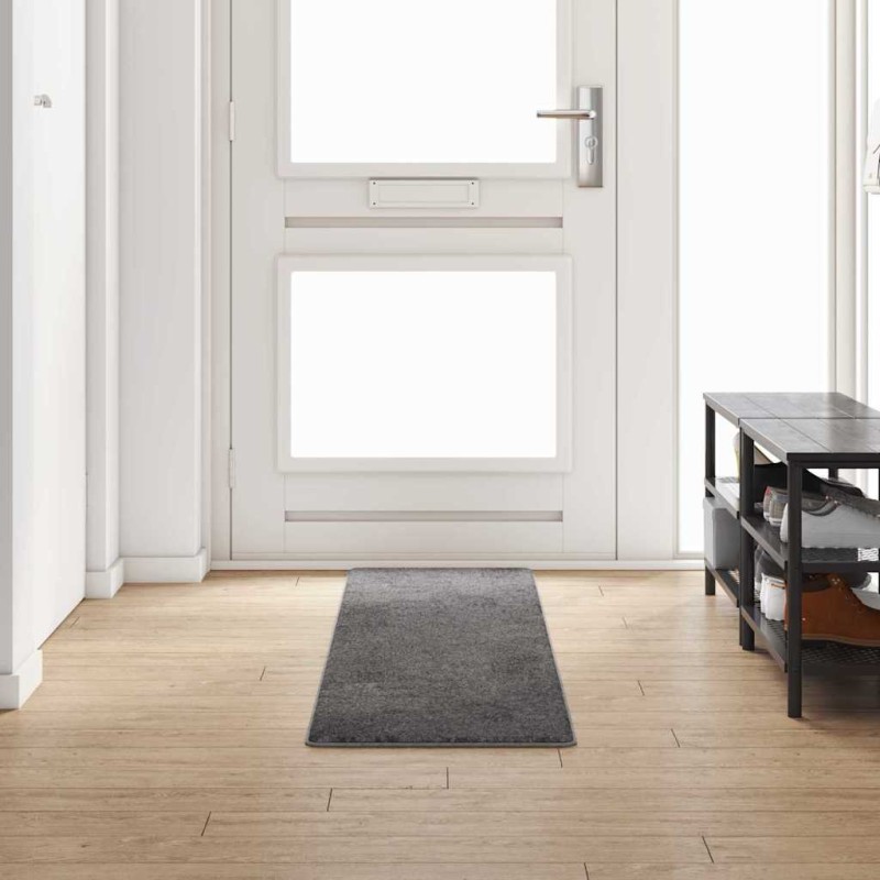 vidaXL Δερμάτινο Χαλί Γκρι 50 x 250 εκ. 100% Πολυπροπυλένιο Τούφτα
