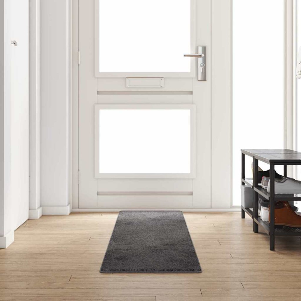 vidaXL Δερμάτινο Χαλί Γκρι 50 x 300 εκ 100% Πολυπροπυλένιο Τούφτα