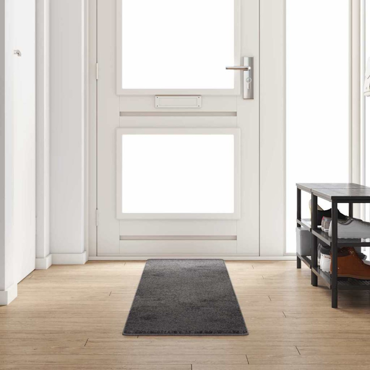 vidaXL Δερμάτινο Χαλί Γκρι 50 x 300 εκ 100% Πολυπροπυλένιο Τούφτα