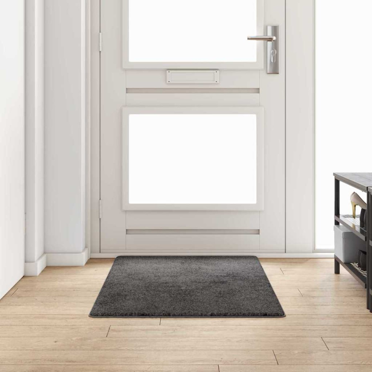 vidaXL Δερμάτινο Χαλί Γκρι 80 x 150 cm 100% Πολυπροπυλένιο Τούφτα