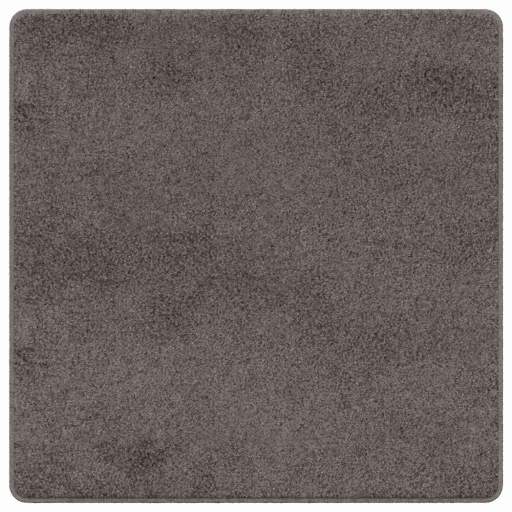 vidaXL Δερμάτινο Χαλί Γκρι 100 x 100 cm 100% Πολυπροπυλένιο Τούφτα