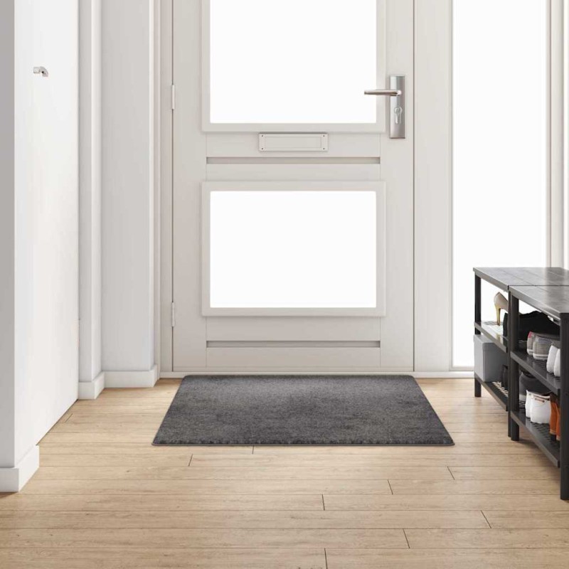 vidaXL Δερμάτινο Χαλί Γκρι 100 x 150 cm 100% Πολυπροπυλένιο Τούφτα
