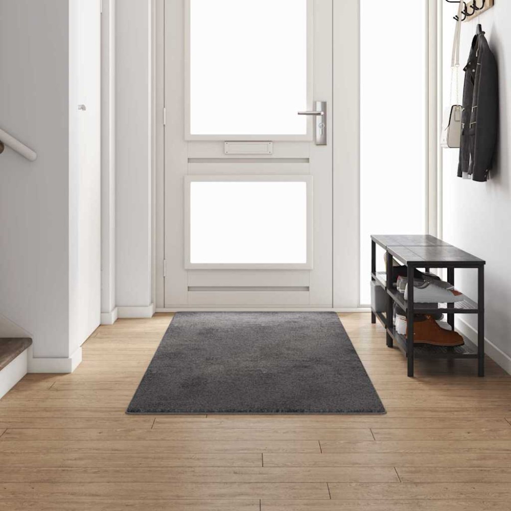 vidaXL Δερμάτινο Χαλί Γκρι 100 x 300 cm 100% Πολυπροπυλένιο Τούφτα