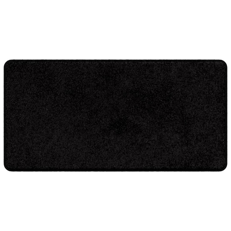 vidaXL Δερμάτινο Χαλί Μαύρο 50 x 100 cm 100% Πολυπροπυλένιο Τούφτα