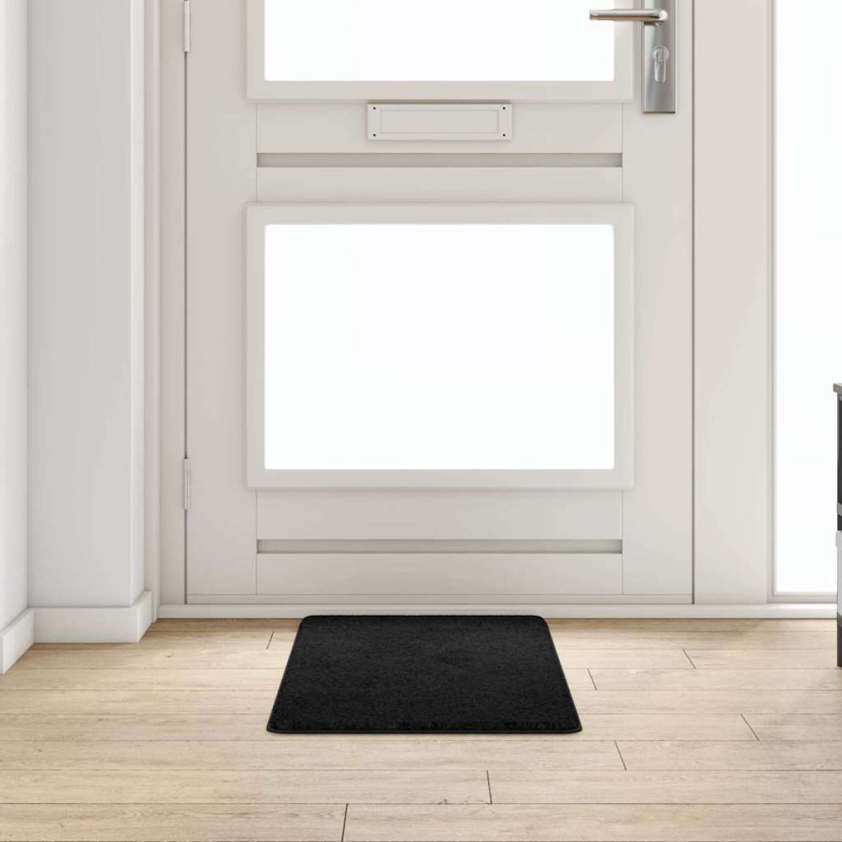 vidaXL Δερμάτινο Χαλί Μαύρο 50 x 100 cm 100% Πολυπροπυλένιο Τούφτα
