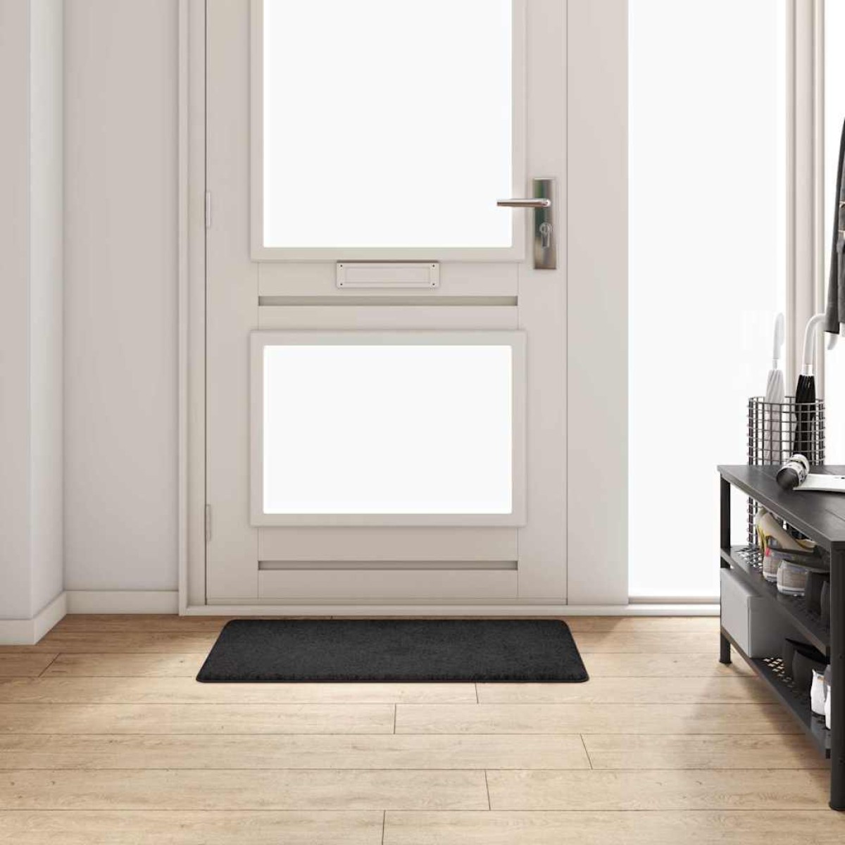 vidaXL Δερμάτινο Χαλί Μαύρο 50 x 100 cm 100% Πολυπροπυλένιο Τούφτα