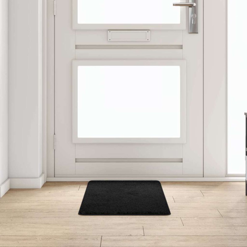 vidaXL Δερμάτινο Χαλί Μαύρο 50 x 100 cm 100% Πολυπροπυλένιο Τούφτα