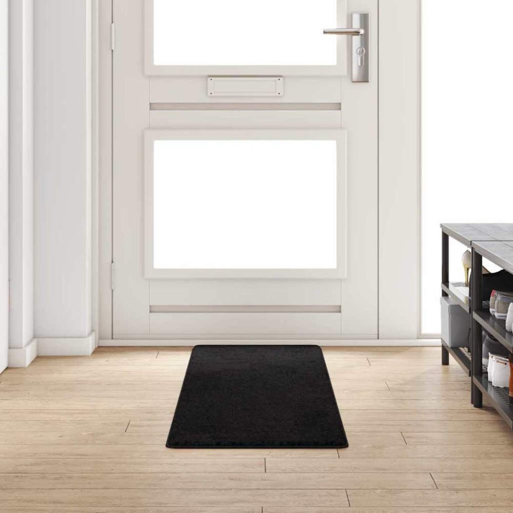 vidaXL Δερμάτινο Χαλί Μαύρο 50 x 200 εκ. 100% Πολυπροπυλένιο Τούφτα
