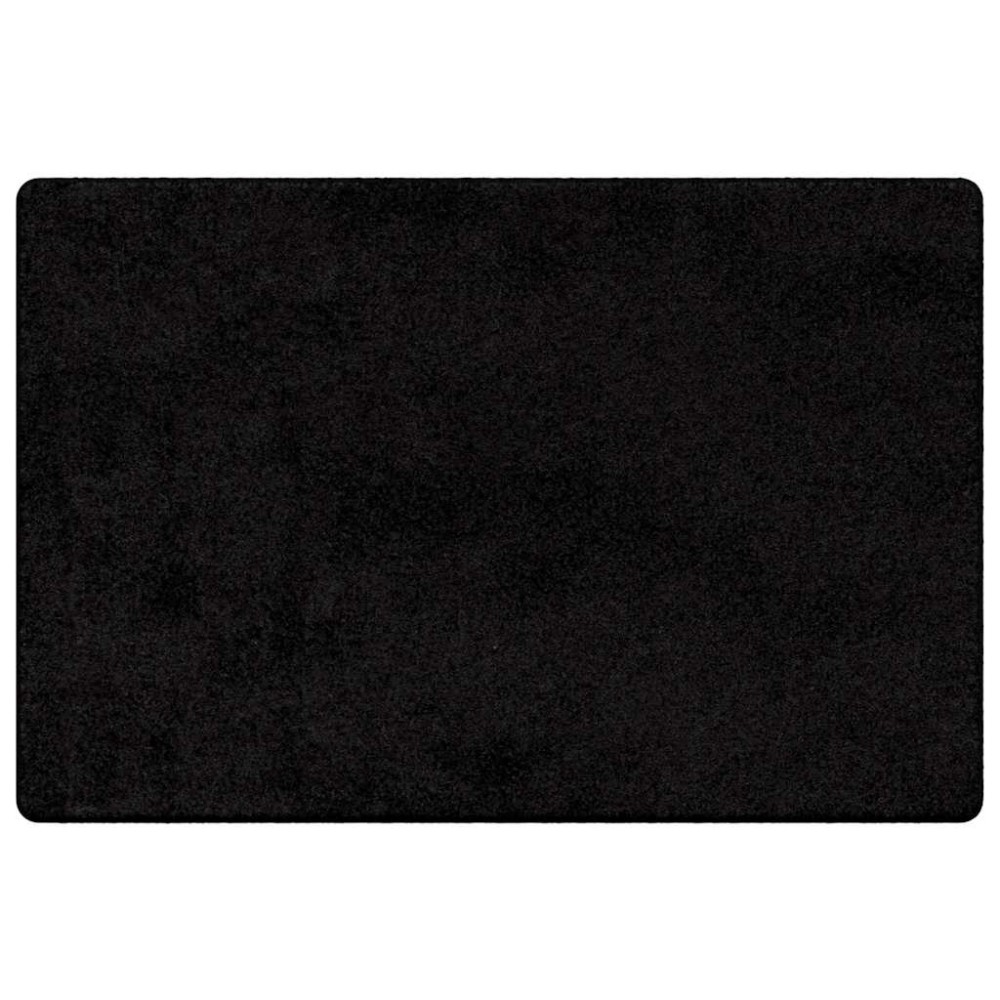 vidaXL Δερμάτινο Χαλί Μαύρο 100 x 150 cm 100% Πολυπροπυλένιο Τούφτα