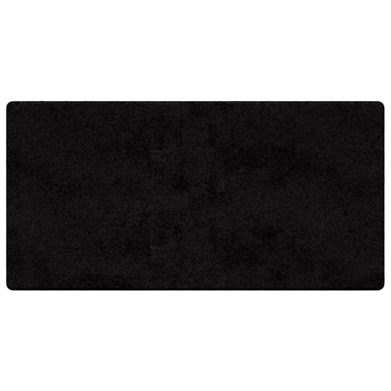 vidaXL Δερμάτινο Χαλί Μαύρο 100 x 200 cm 100% Πολυπροπυλένιο Τούφτα