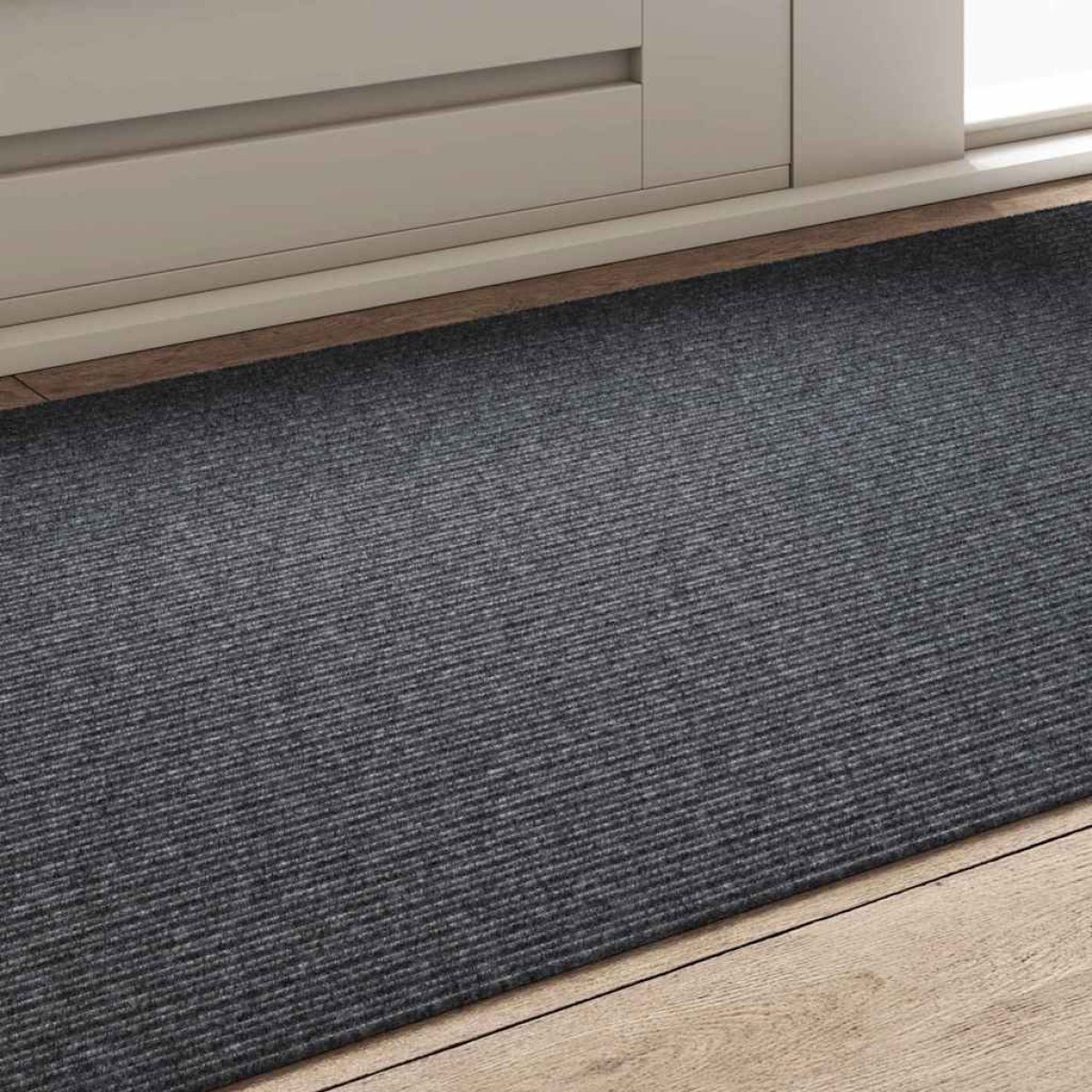 vidaXL Δερμάτινο Χαλί Γκρι 80 x 150 cm ύφασμα