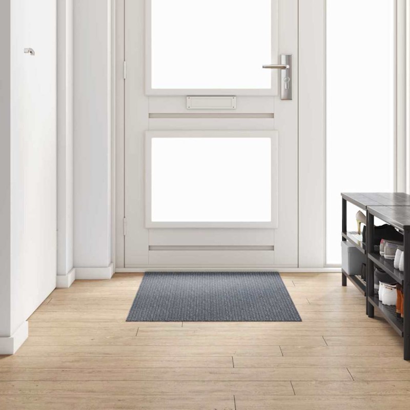 vidaXL Δερμάτινο Χαλί Γκρι 80 x 150 cm ύφασμα