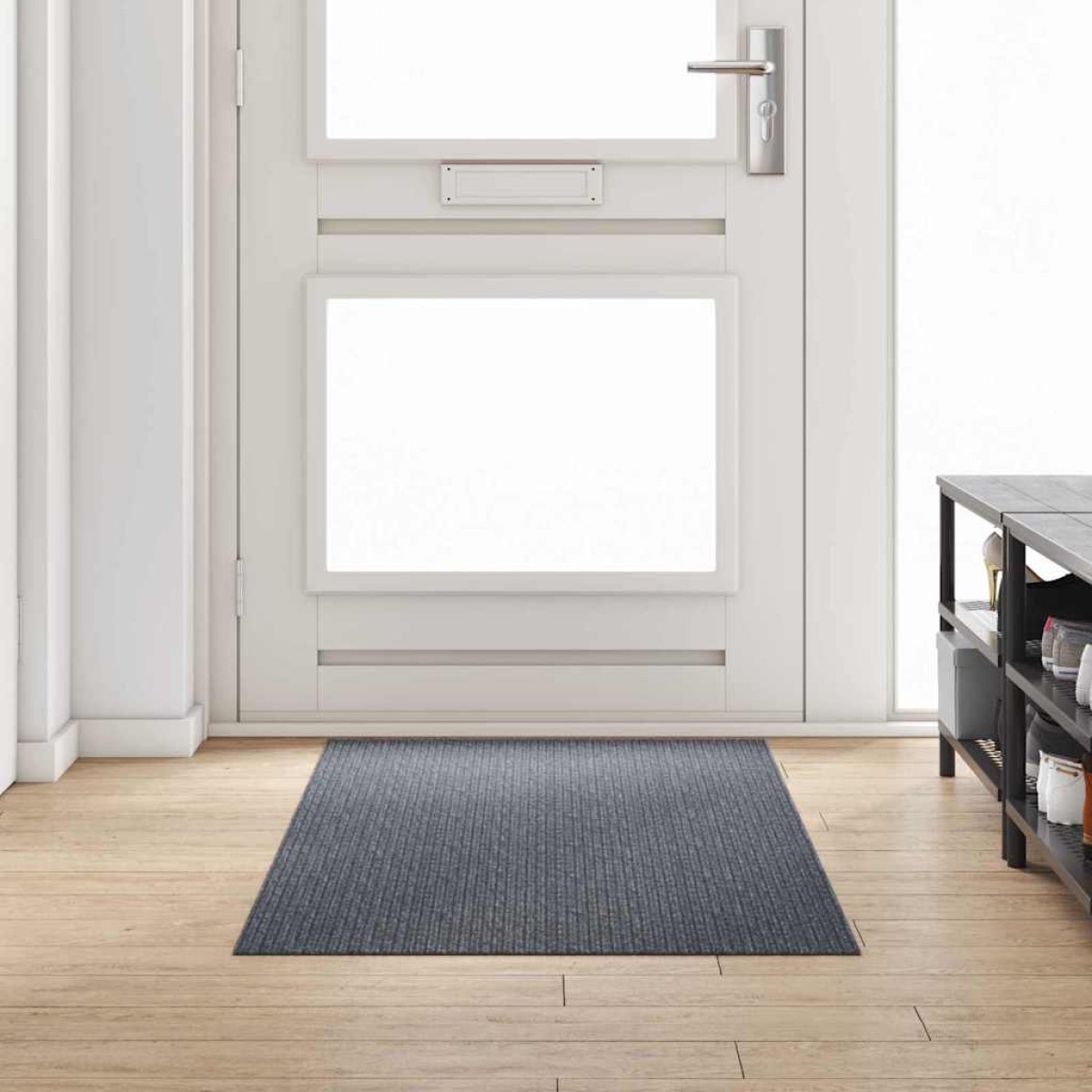 vidaXL Δερμάτινο Χαλί Γκρι 80 x 200 cm ύφασμα