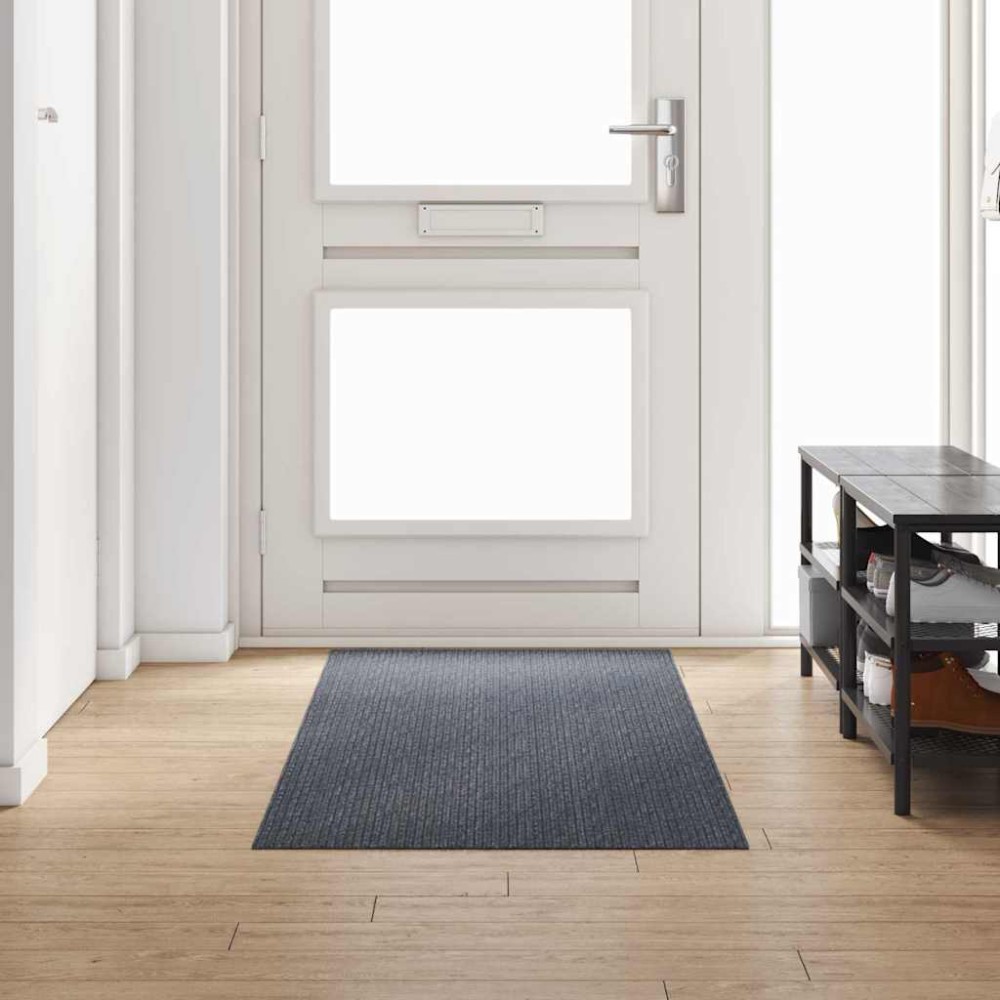 vidaXL Δερμάτινο Χαλί Γκρι 80 x 250 cm ύφασμα