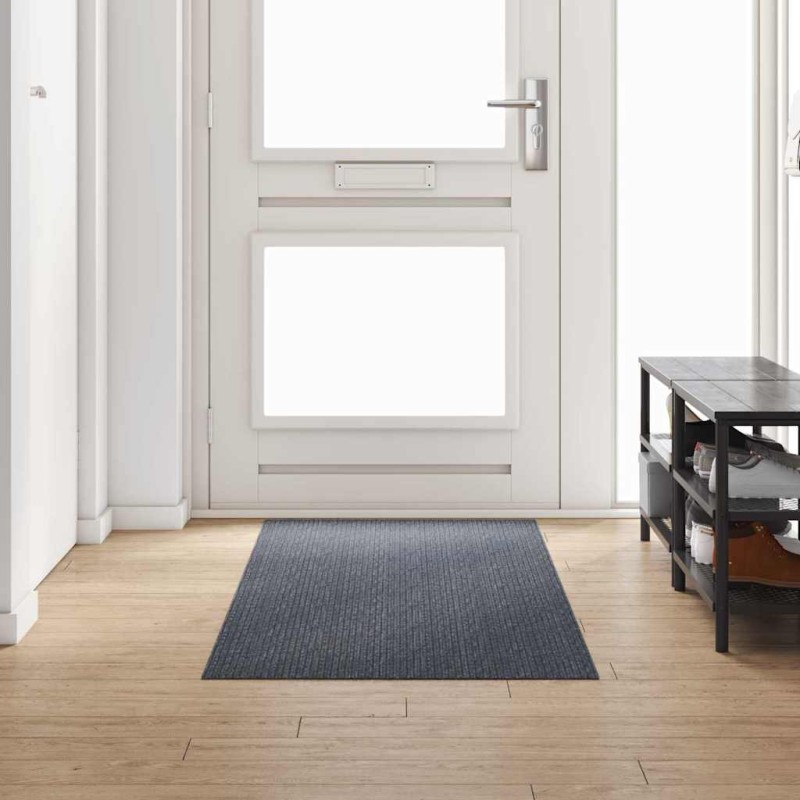 vidaXL Δερμάτινο Χαλί Γκρι 80 x 250 cm ύφασμα