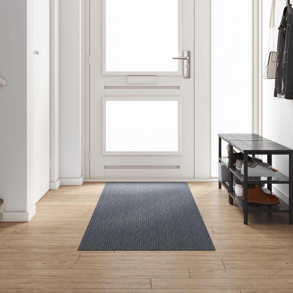 vidaXL Δερμάτινο Χαλί Γκρι 80 x 300 cm ύφασμα