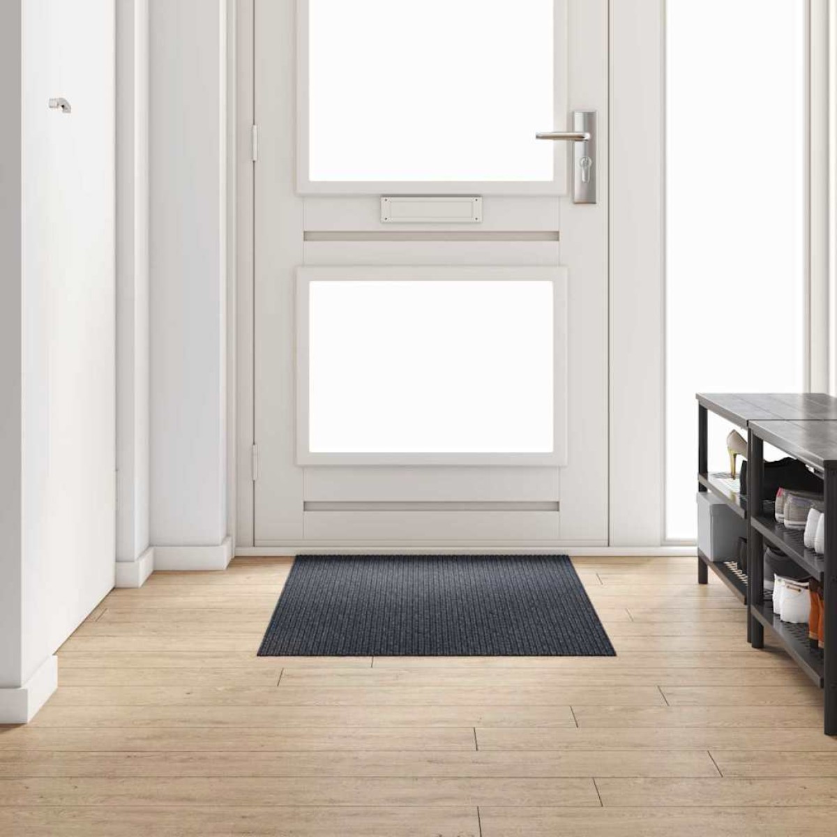vidaXL Δερμάτινο Χαλί Ανθρακί 80 x 150 cm ύφασμα