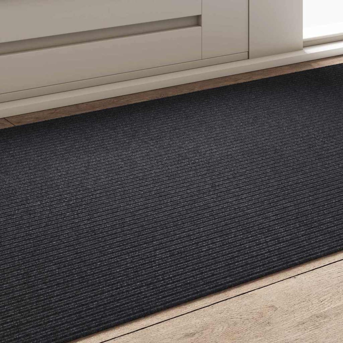vidaXL Δερμάτινο Χαλί Ανθρακί 80 x 150 cm ύφασμα
