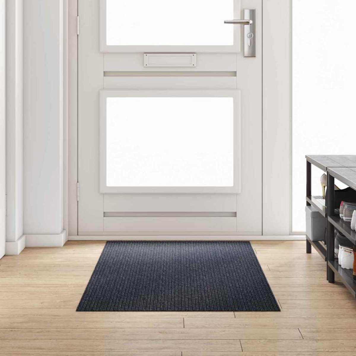 vidaXL Δερμάτινο Χαλί Ανθρακί 80 x 200 cm ύφασμα