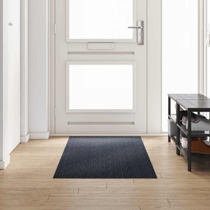 vidaXL Δερμάτινο Χαλί Ανθρακί 80 x 250 cm ύφασμα
