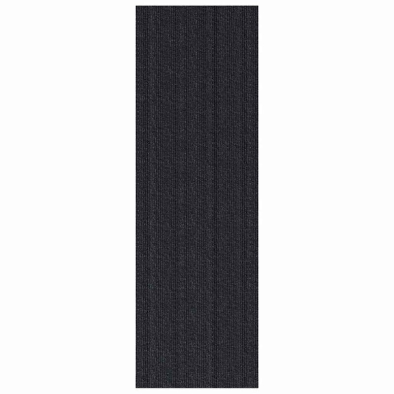vidaXL Δερμάτινο Χαλί Ανθρακί 80 x 300 cm ύφασμα