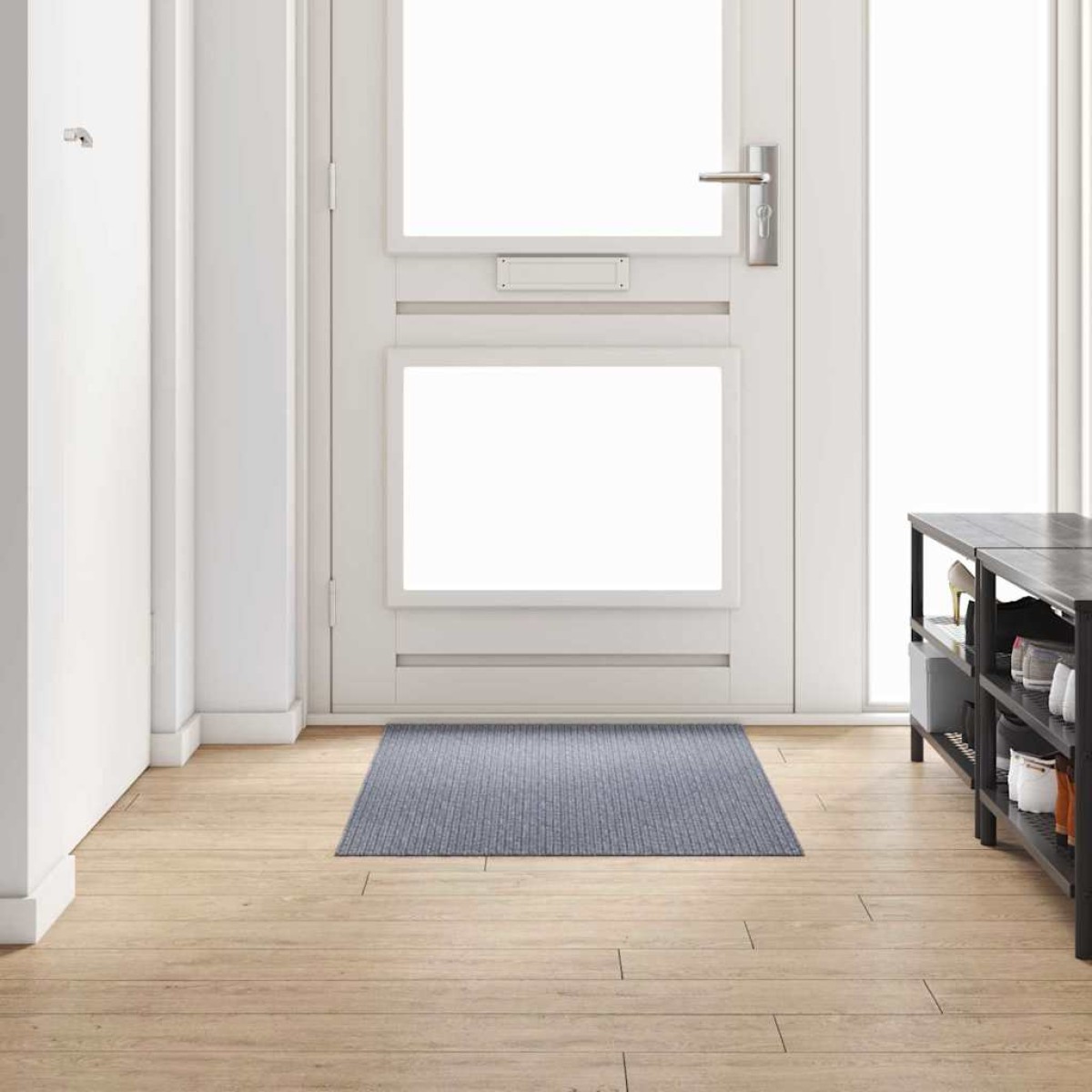 vidaXL Δερμάτινο Χαλί Ανοιχτό γκρι 80 x 150 cm ύφασμα