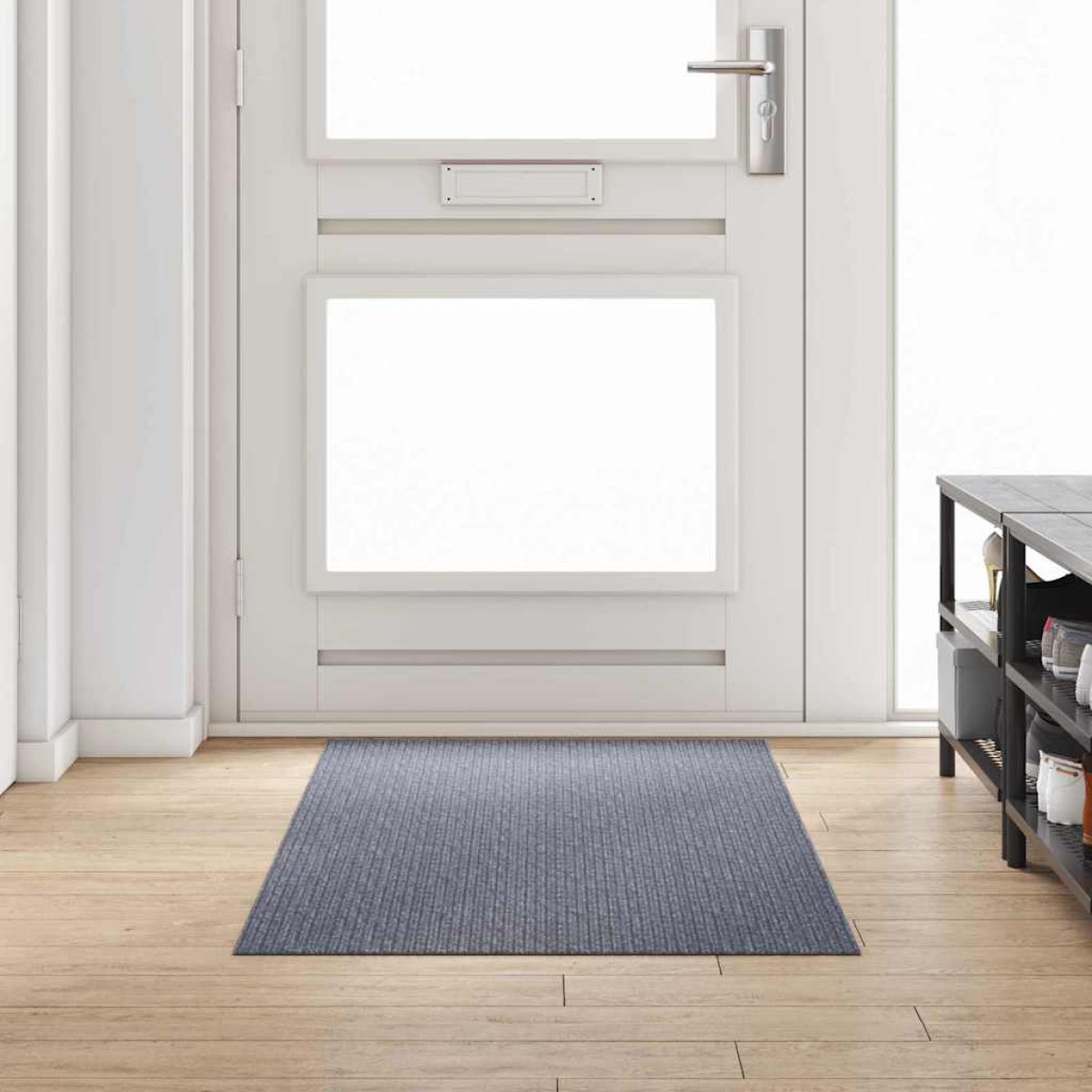 vidaXL Δερμάτινο Χαλί Ανοιχτό γκρι 80 x 200 cm ύφασμα