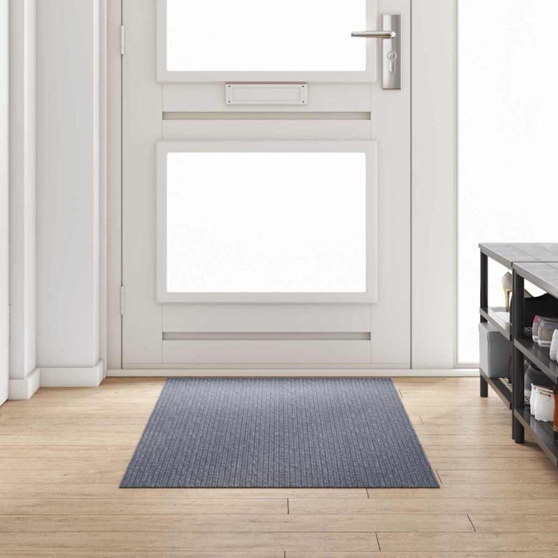 vidaXL Δερμάτινο Χαλί Ανοιχτό γκρι 80 x 200 cm ύφασμα