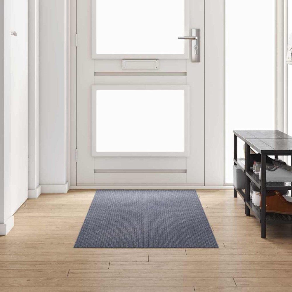 vidaXL Δερμάτινο Χαλί Ανοιχτό γκρι 80 x 250 cm ύφασμα