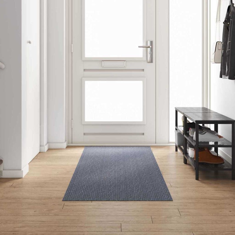 vidaXL Δερμάτινο Χαλί Ανοιχτό γκρι 80 x 300 cm ύφασμα