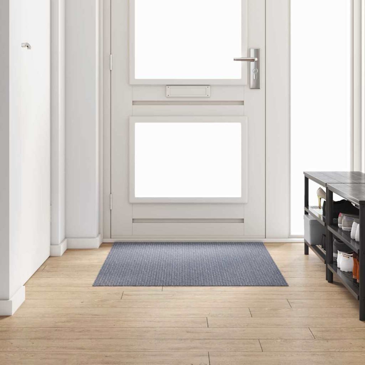 vidaXL Δερμάτινο Χαλί Ανοιχτό γκρι 100 x 150 cm ύφασμα