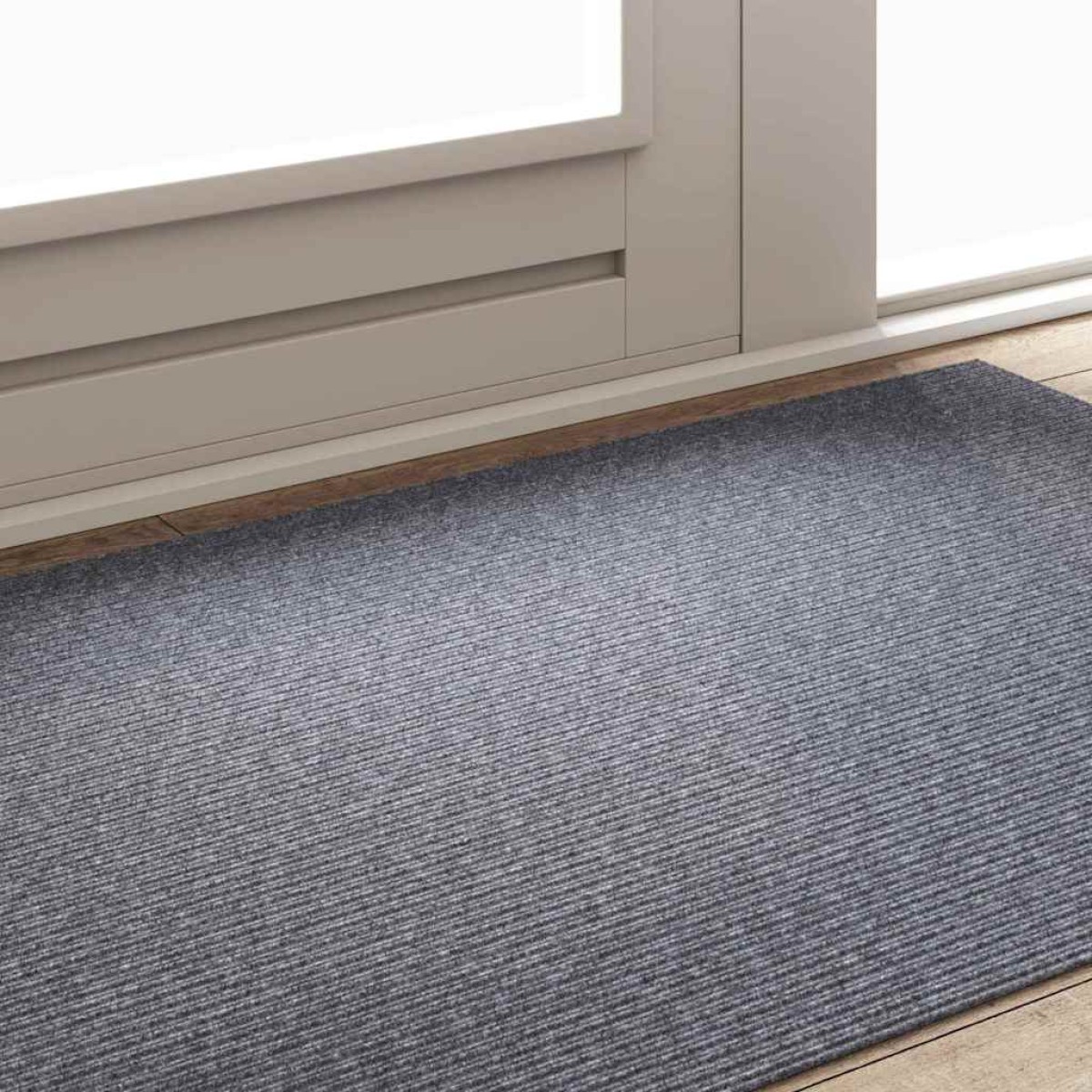 vidaXL Δερμάτινο Χαλί Ανοιχτό γκρι 100 x 150 cm ύφασμα