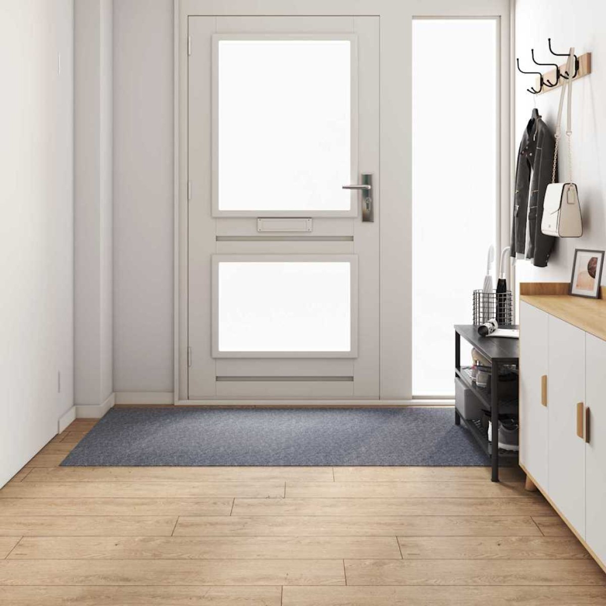 vidaXL Δερμάτινο Χαλί Ανοιχτό γκρι 100 x 200 cm ύφασμα