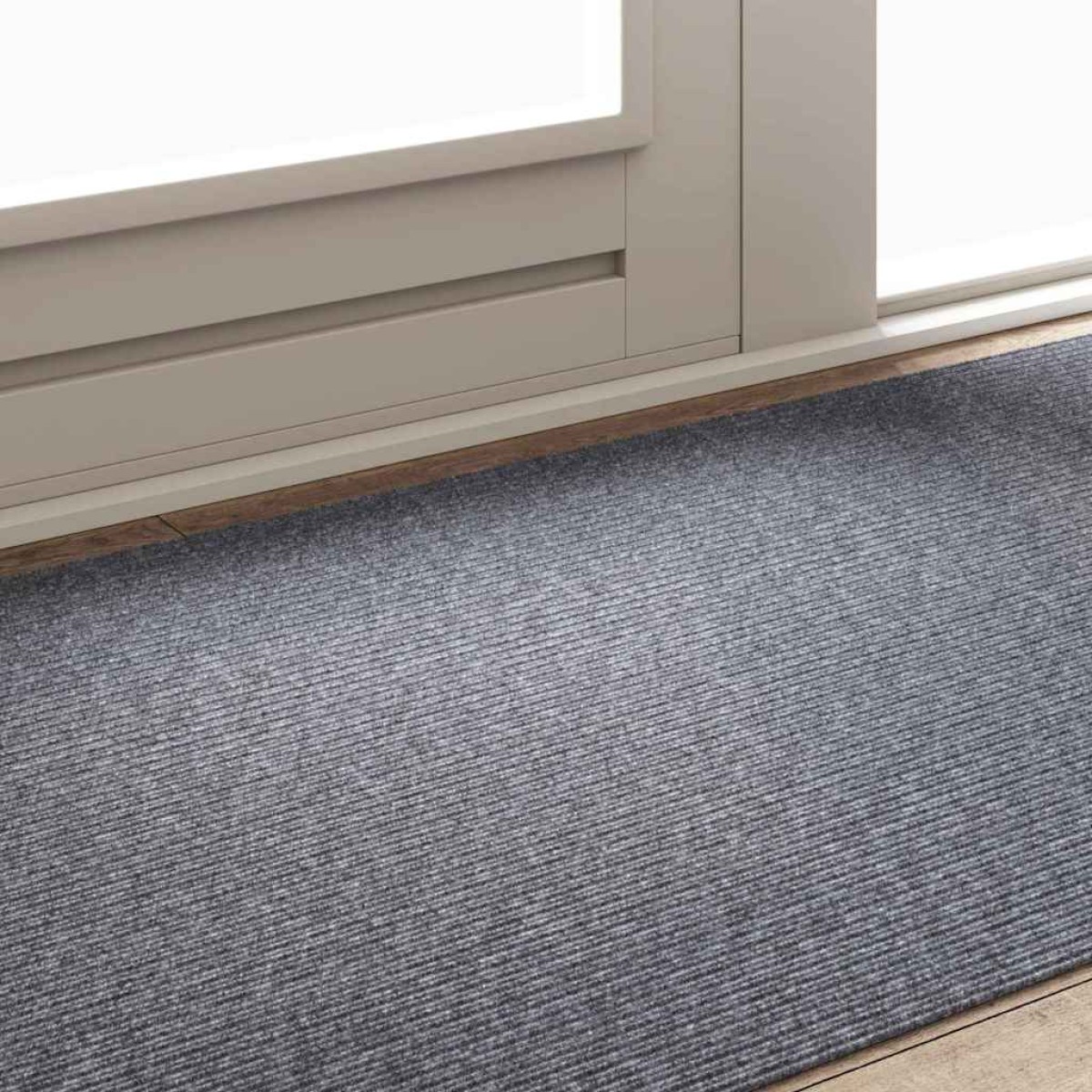 vidaXL Δερμάτινο Χαλί Ανοιχτό γκρι 100 x 200 cm ύφασμα