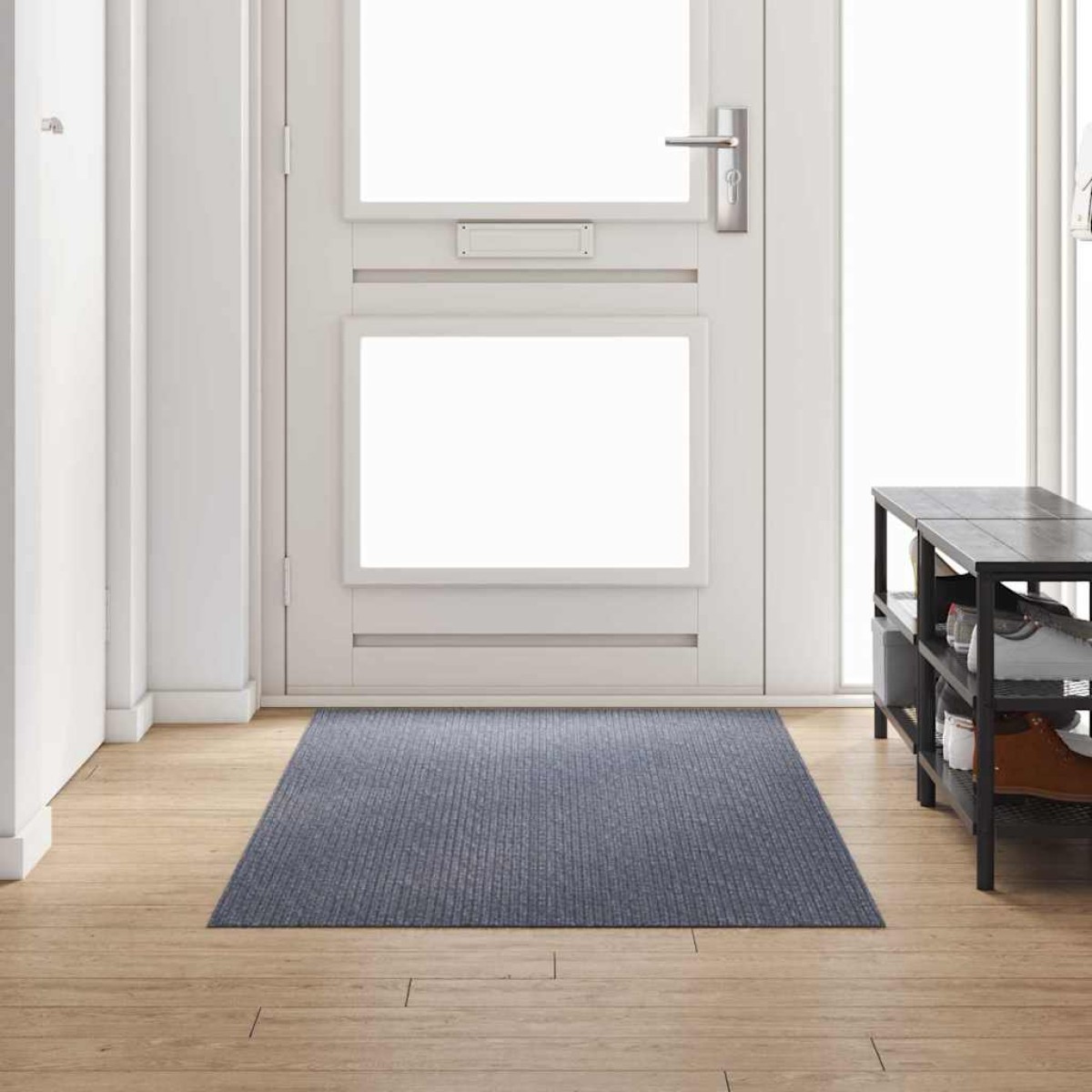vidaXL Δερμάτινο Χαλί Ανοιχτό γκρι 100 x 250 cm ύφασμα