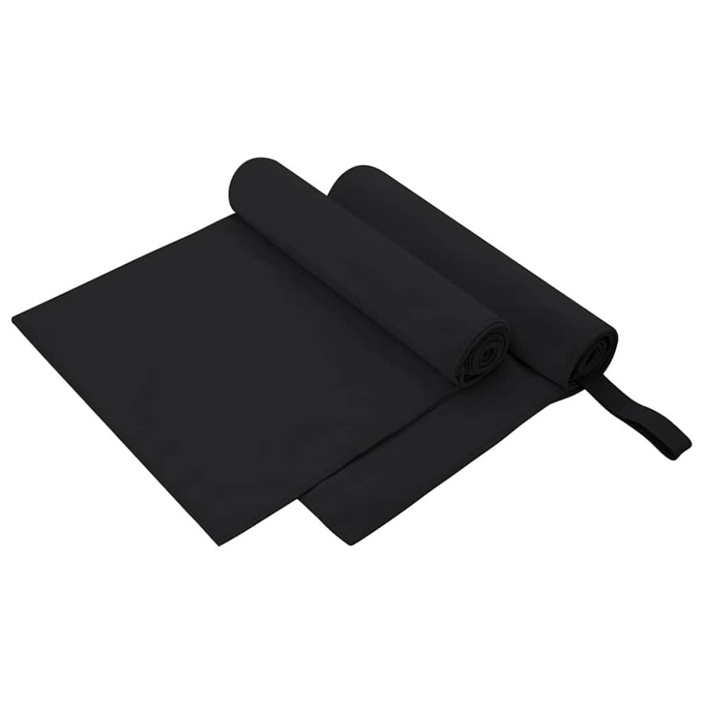 vidaXL Αθλητικές Πετσέτες 2 τμχ. Μαύρο 100 x 50 cm