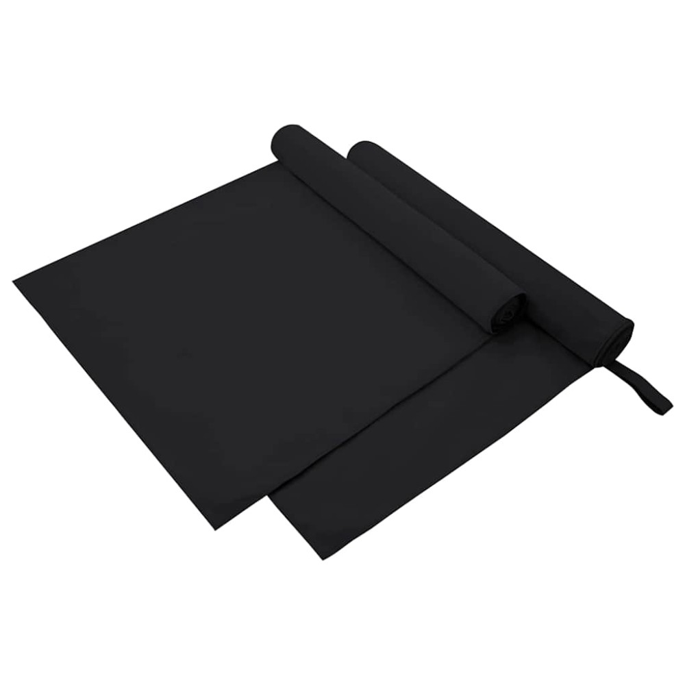 vidaXL Αθλητικές Πετσέτες 2 τμχ. Μαύρο 180 x 90 cm