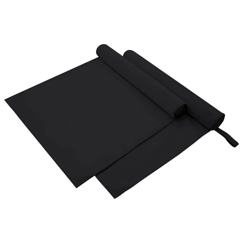 vidaXL Αθλητικές Πετσέτες 2 τμχ. Μαύρο 180 x 90 cm