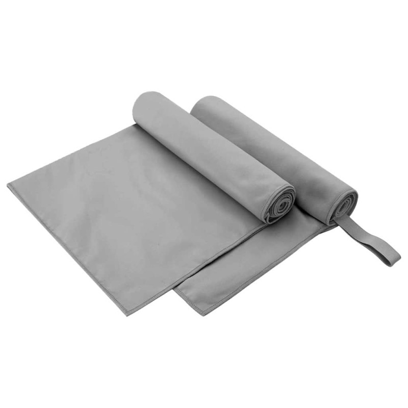 vidaXL Αθλητικές Πετσέτες 2 τμχ. Σκούρο γκρι 100 x 50 cm