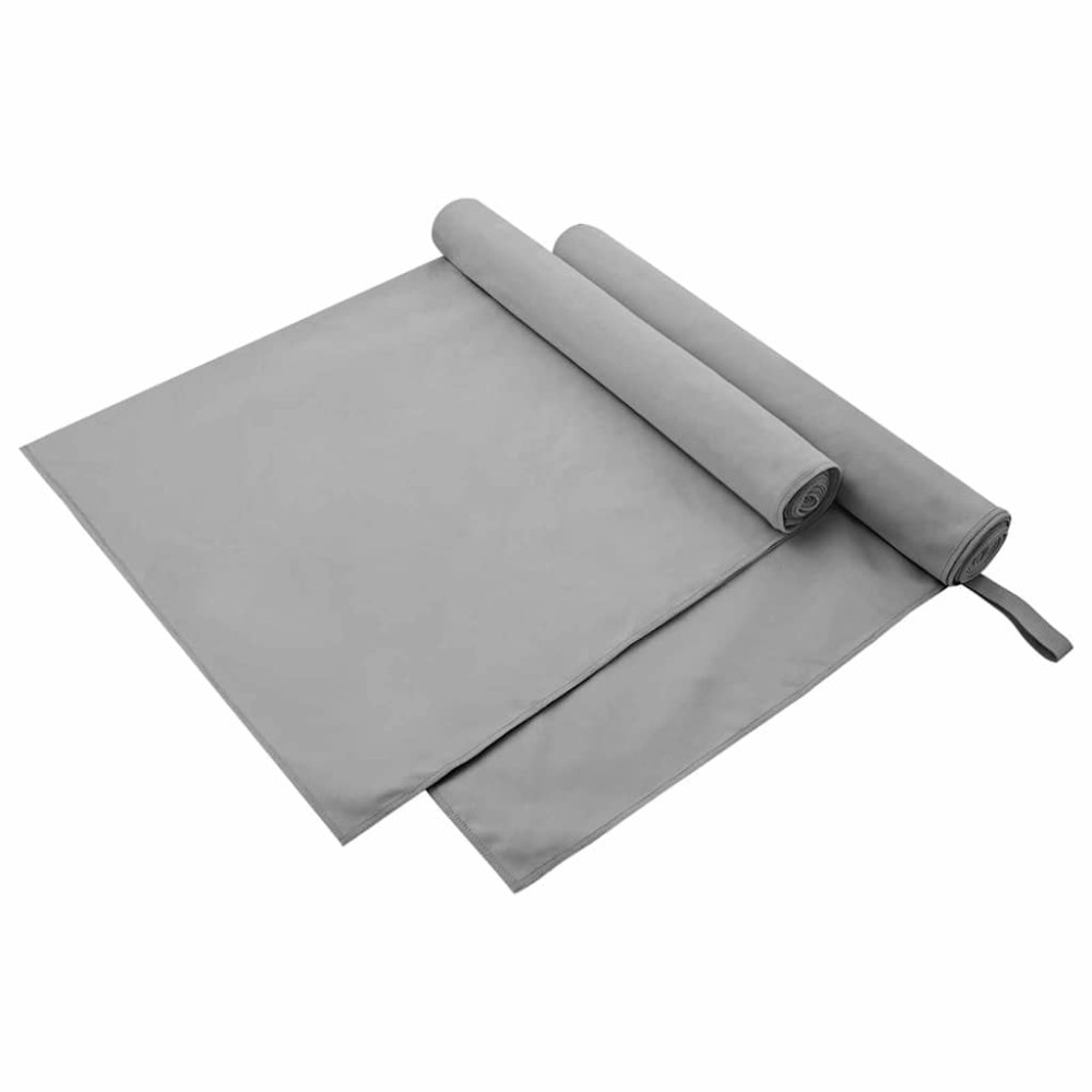 vidaXL Αθλητικές Πετσέτες 2 τμχ. Σκούρο Γκρι 90 x 180 εκ