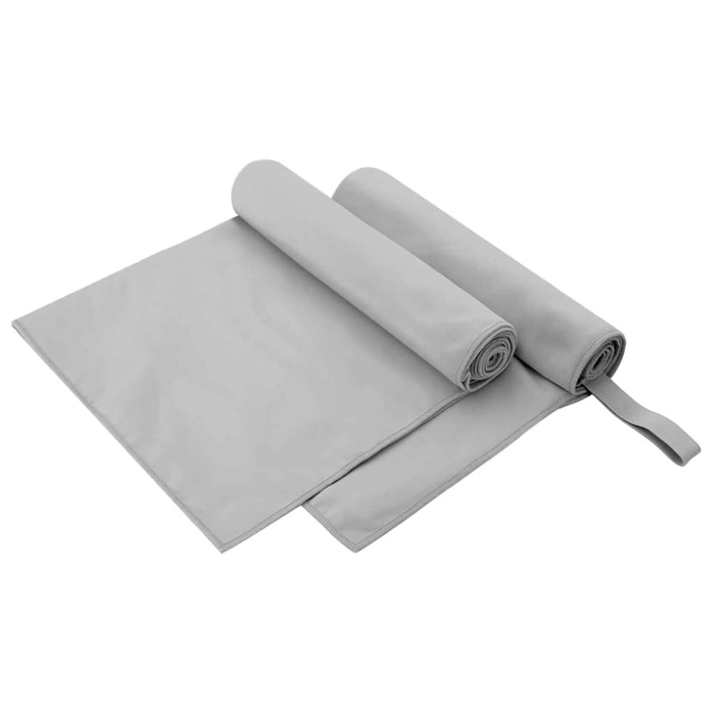 vidaXL Αθλητικές Πετσέτες 2 τμχ. Γκρι 100 x 50 cm